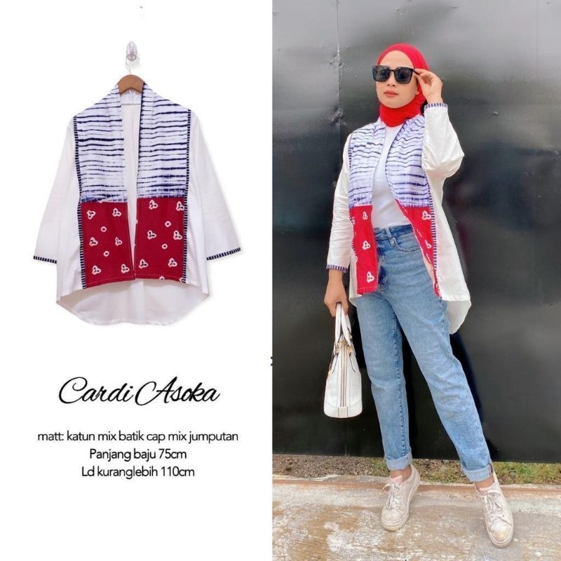 Bolero Batik Vest Cardigan Bolero Batik Outer Asoka Batik Modern Batik Kerja Kantoran Batik Wanita B