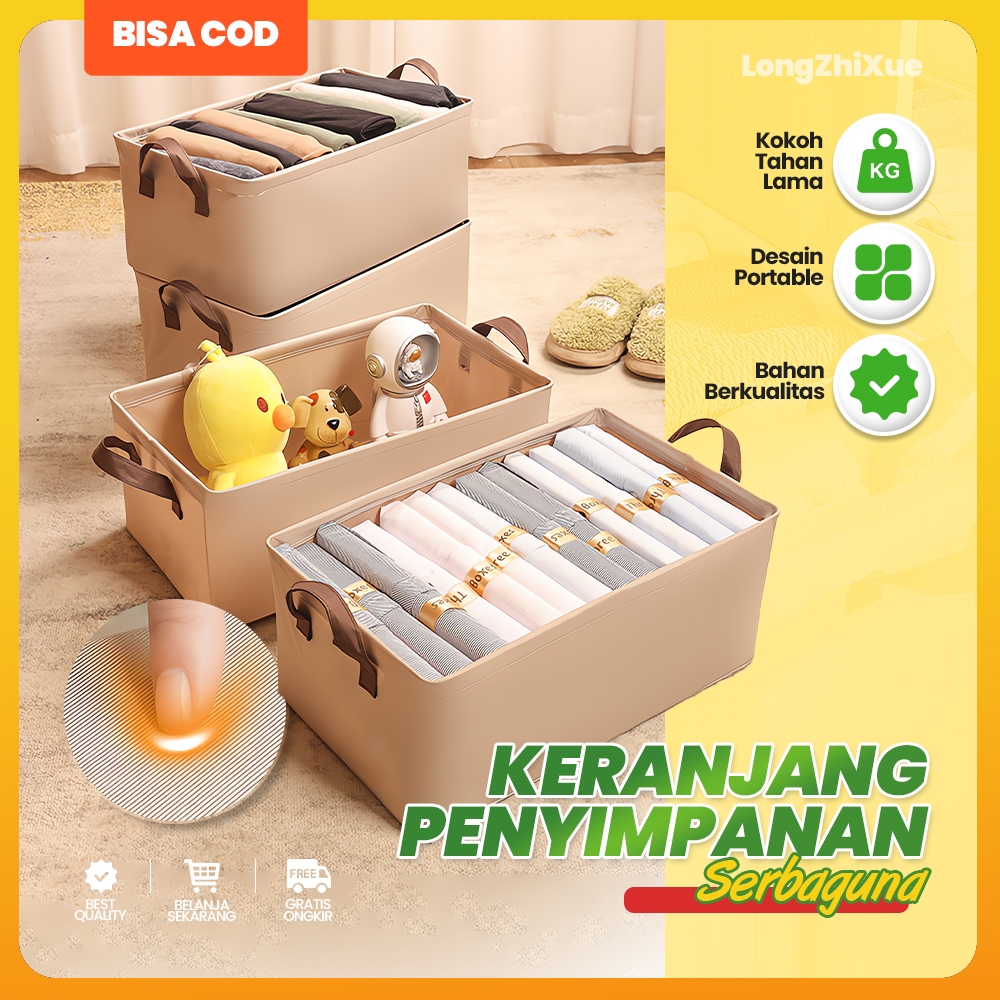 Kotak Penyimpanan Baju Pakaian Selimut Tas Keranjang Serbaguna Model Lipat Storage Box Organizer