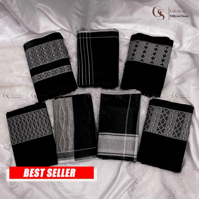 Sarung Pria Dewasa Polos Hitam Perlengkapan Alat Sholat Cowok Wadimor Premium