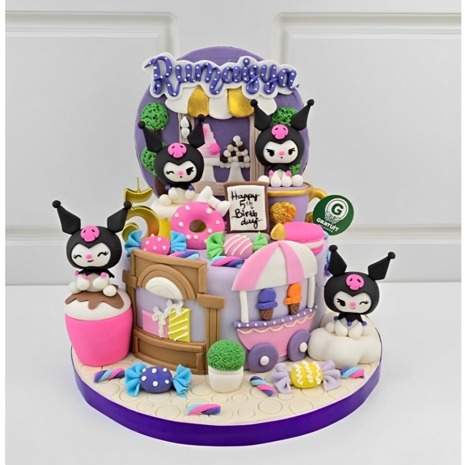 

CAKE TEMA KUROMI AND CANDY/ KUE ULANG TAHUN CUSTOME