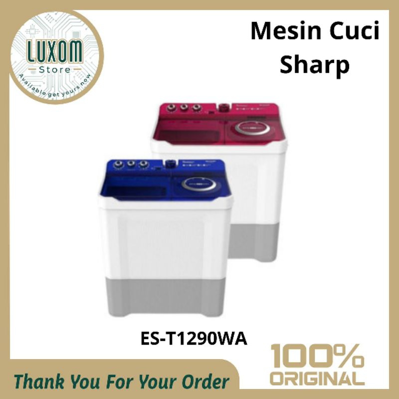 Mesin Cuci Sharp ES-T1290WA (12kg) /mesin cuci sharp 2 tabung/mesin cuci /sharp