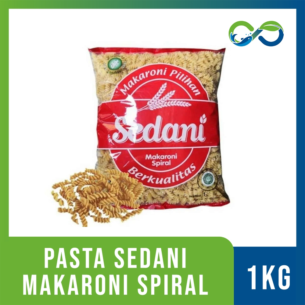 

[AQUAECOFARM] makaroni / Makroni pasta Sedani Pipa Kerang Spiral 1kg