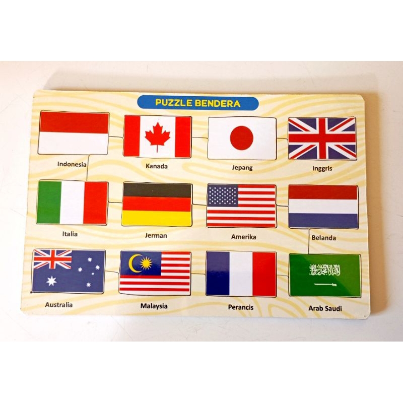 Mainan Edukasi Puzzle Bendera Negara//Mainan Edukasi Anak