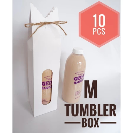 

( 10 pcs ) box putih ivory window packaging souvenir botol pernikahan tumbler box premium ukuran 8.5x8.5x37 cm
