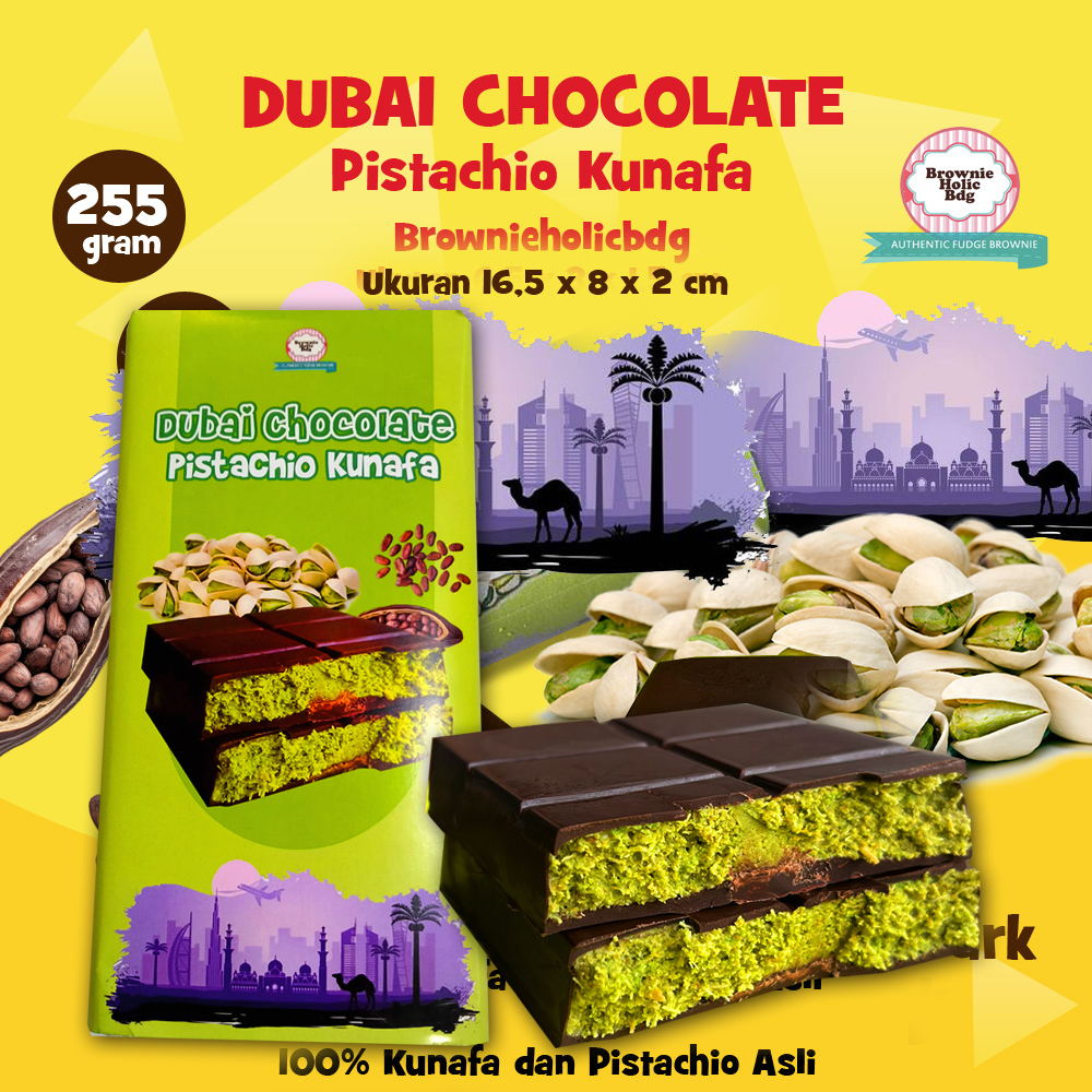 

Brownieholicbdg Coklat Dubai Pistachio Kunafa Jumbo 255 gram