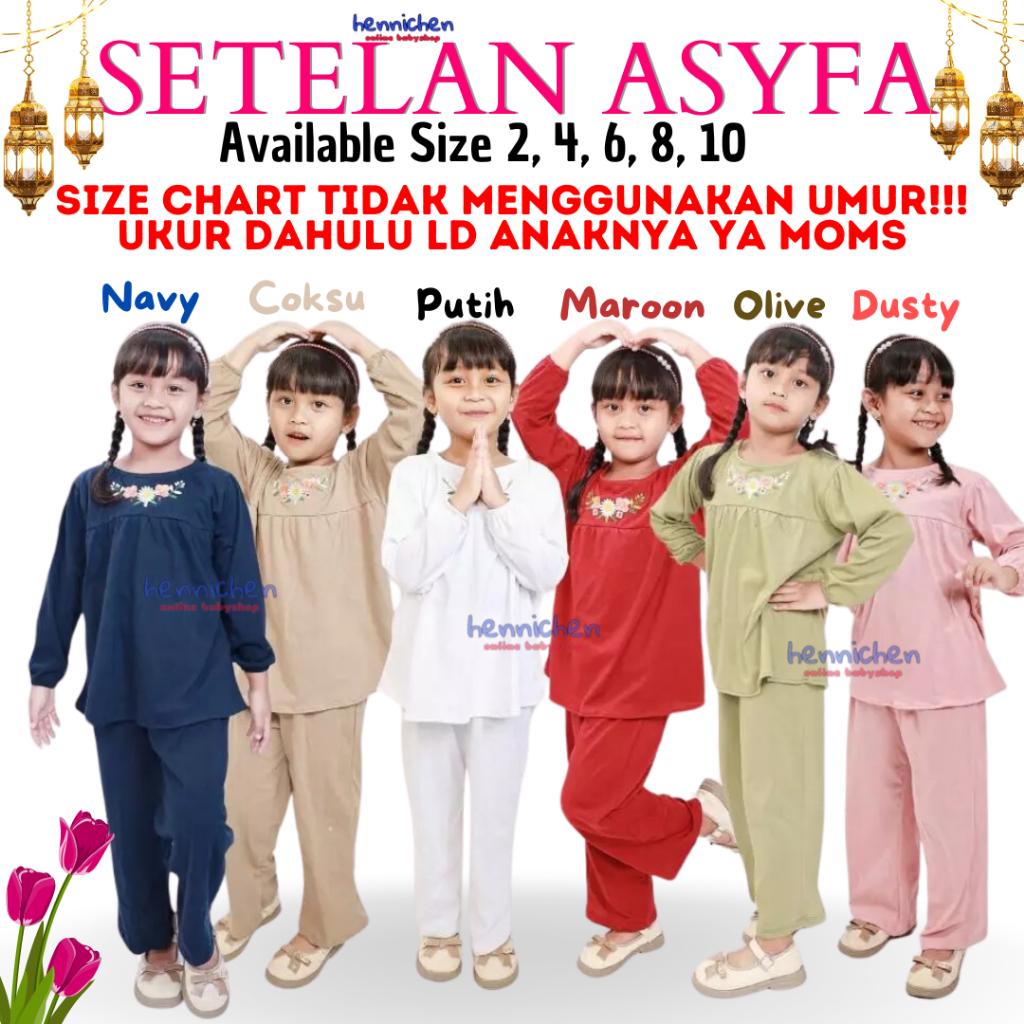 LUCUNA SMILEE SETELAN ASYFA SETELAN BAJU ANAK PEREMPUAN FASHION BAJU ANAK PEREMPUAN