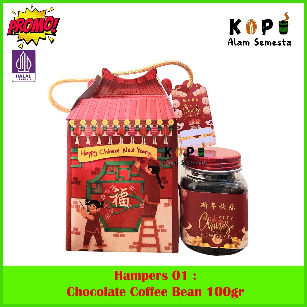 

Hampers Imlek / Hampers Chinese New Year Chocolate Coffee Bean 100gr & Kopi 100gr