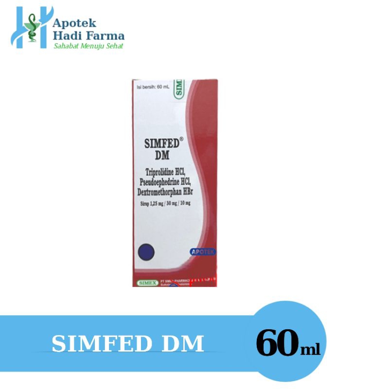 Simped DM 60 ml Meringankan gejala batuk gatal Dan kering pilek