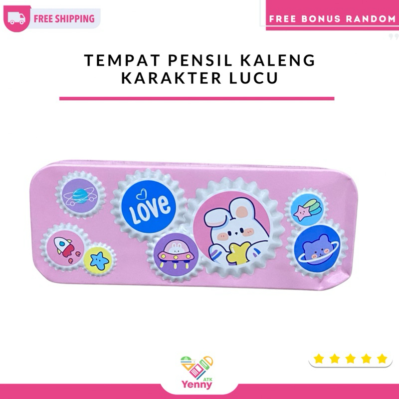

Tempat Pensil Kaleng Karakter Kelinci Warna Pink Lucu | Pensil Case (PCS)
