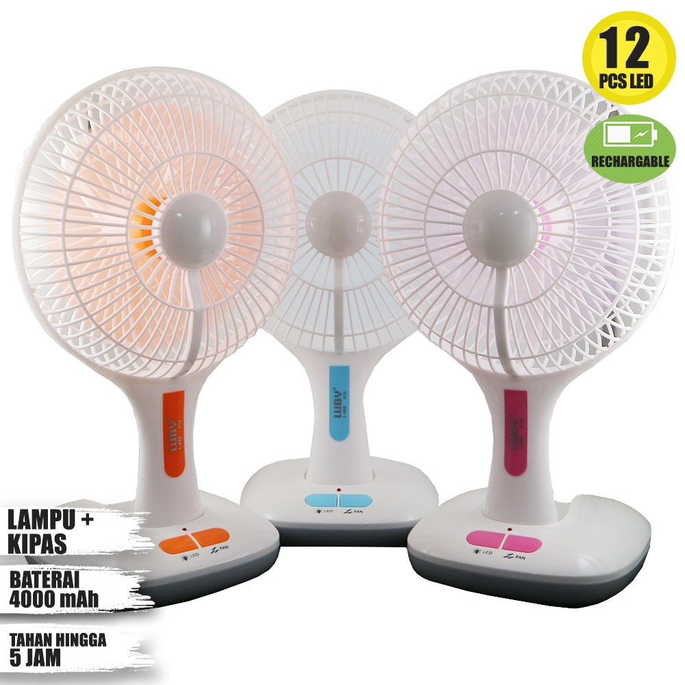 Kalno Kipas Lampu Emergency / Kipas Lampu Random / Kipas Rechargeable Portable