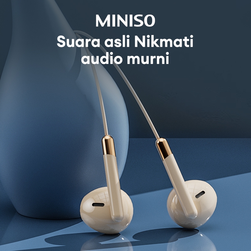 Miniso YF04 All Type Wired Earphones Handsfree High-Quality Sound Music Headphones HD Call With Mic