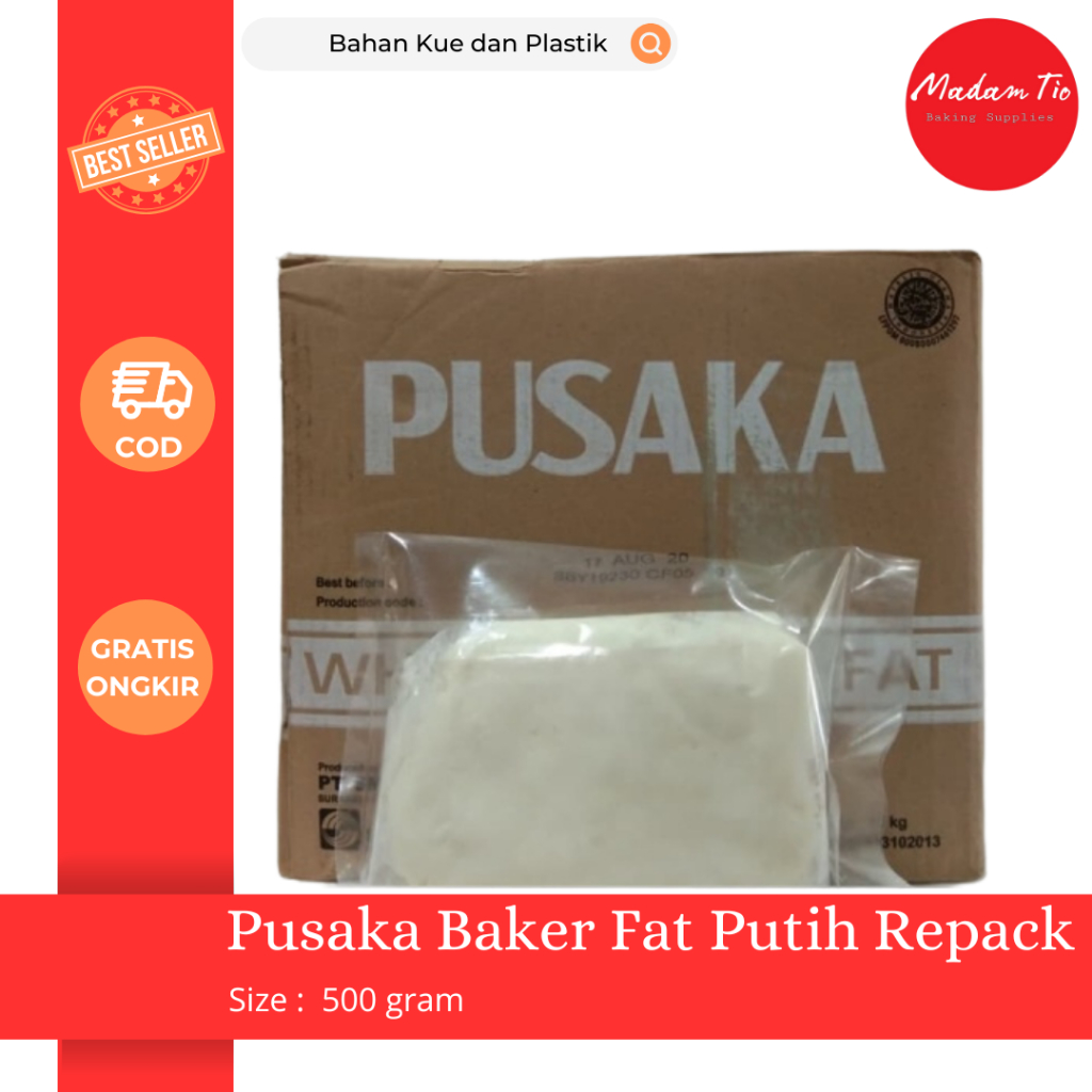 

Pusaka Baker Fat Putih 500gram 1pcs