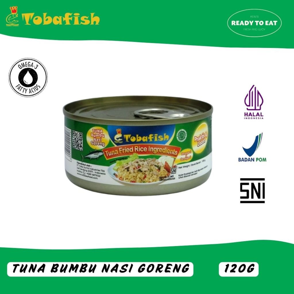 

Tobafish Tuna Kaleng Paket Bumbu Nasi Goreng / Canned Tuna - 6 Kaleng