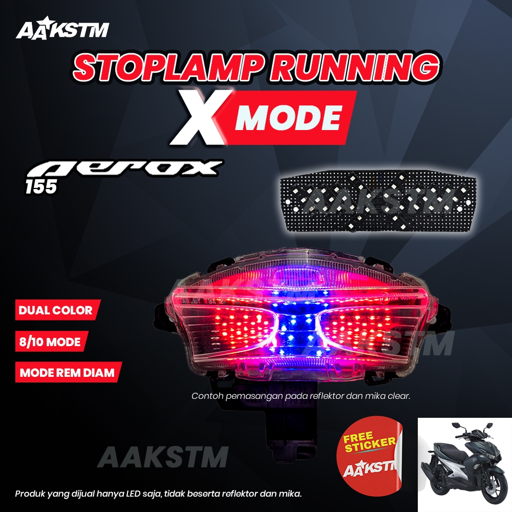 Lampu Rem LED Aerox Old X Mode LED 8 10 Mode Running Lampu  Belakang Variasi Modifikasi Motor