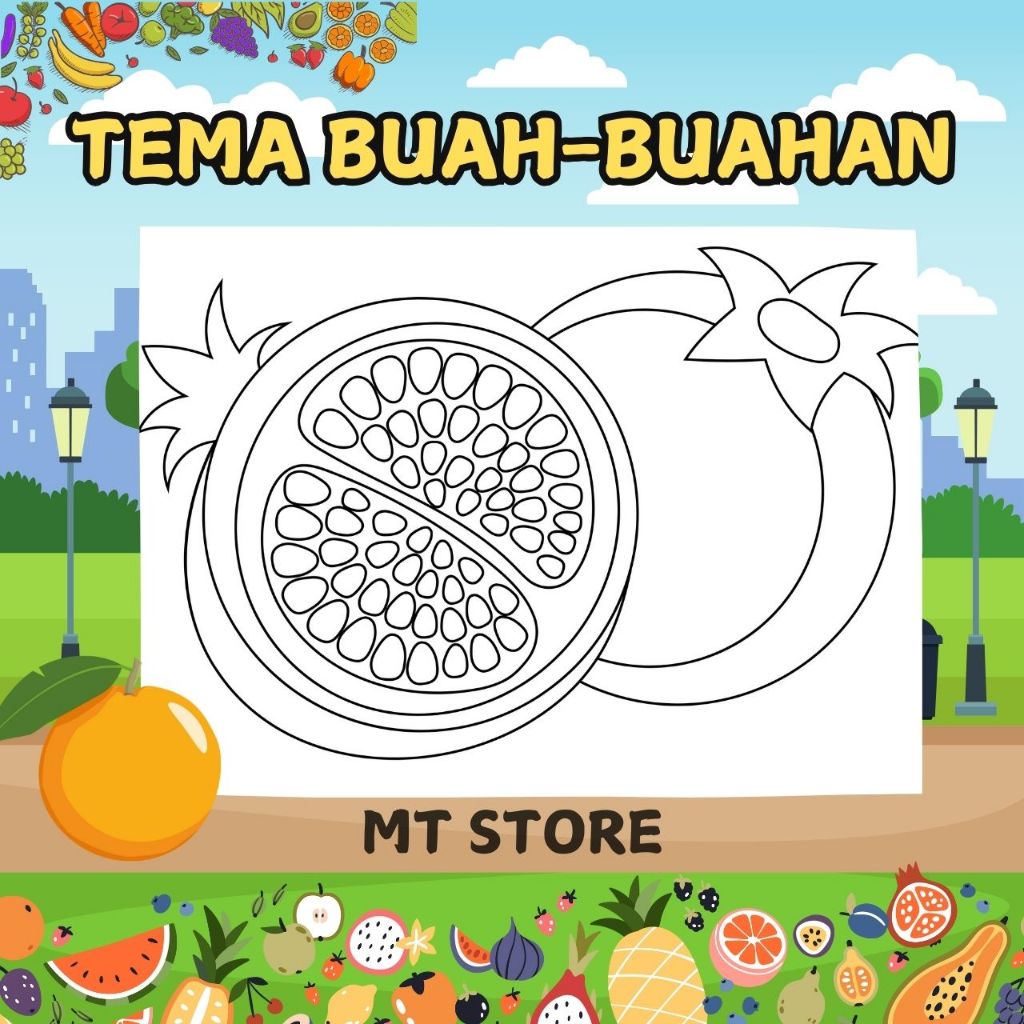 

5 LEMBAR KERTAS MEWARNAI TERMURAH/ COLORING/TEMA BUAH-BUAHAN / KERTAS MEWARNAI ANAK PAUD TK SD/A4-A5