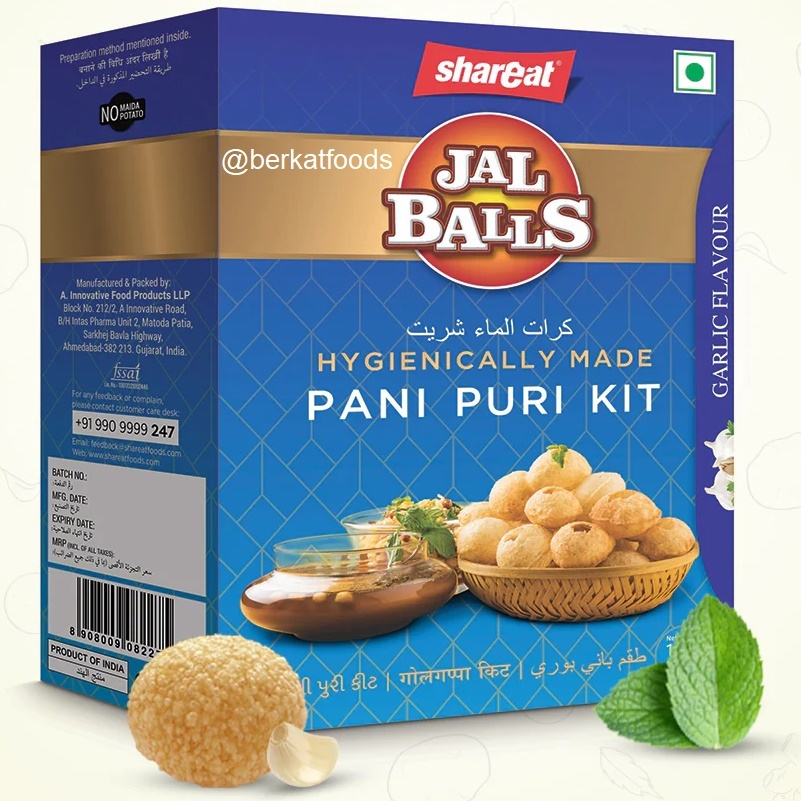 

Garlic Pani Puri Set Kit Shareat India / Paket Kerupuk Papad Bumbu Kuah Bawang Putih Manis Vegetarian