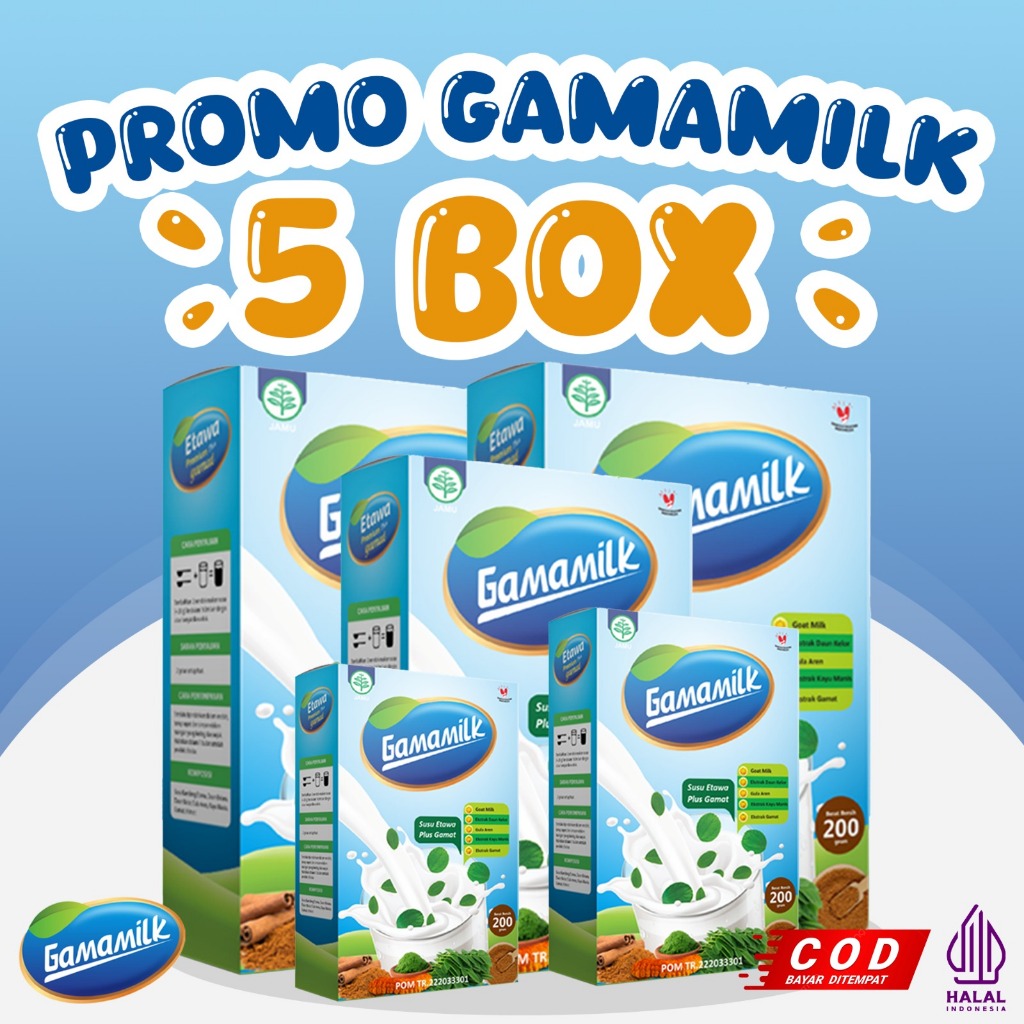 

Gamamilk (5Box) Susu Tulang dan Nyeri Sendi Tinggi Kalsium Dengan Gamat 200gr