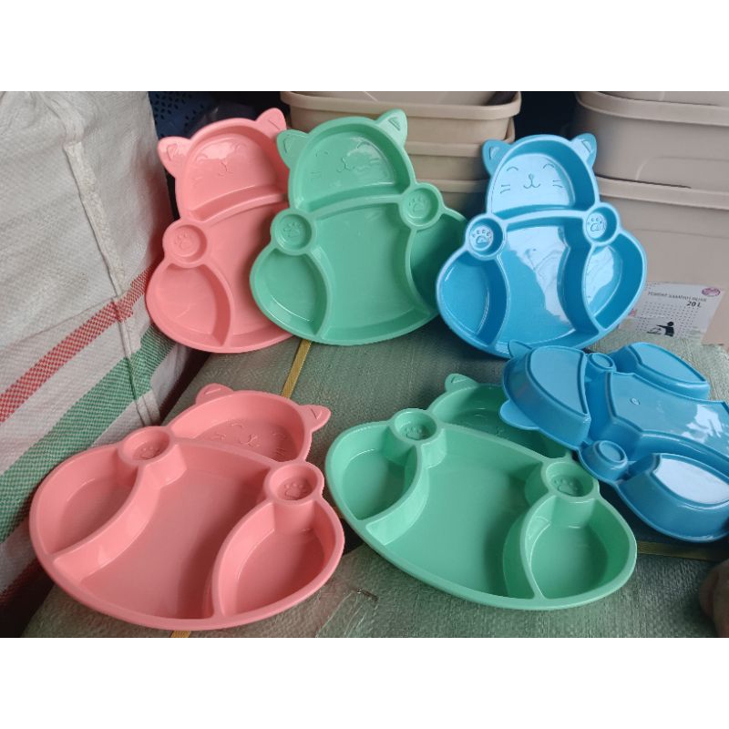 Piring Beruang 6 Sekat | Tempat Sajian Makan Anak Motif Karakter Hewan sekat 6 / piring anak / pirin