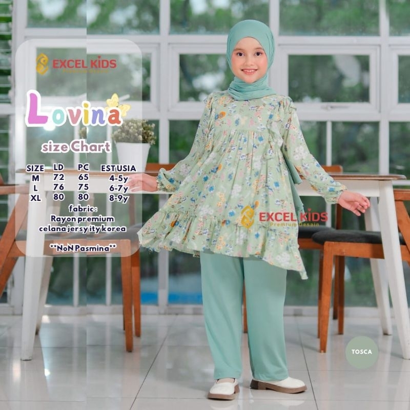 LOVINA ONE SET PREMIUM | ONE SET ANAK BY EXCEL| SETELAN ANAK PREMIUM| ONE SET ANAK BAHAN RAYON PREMI