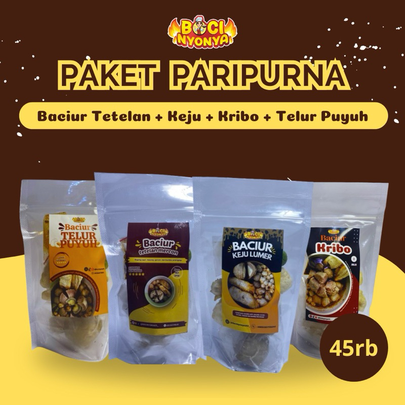 

BACIUR PAKET PARIPURNA DAPAT 4pcs BOCI MURAH DAN ENAK