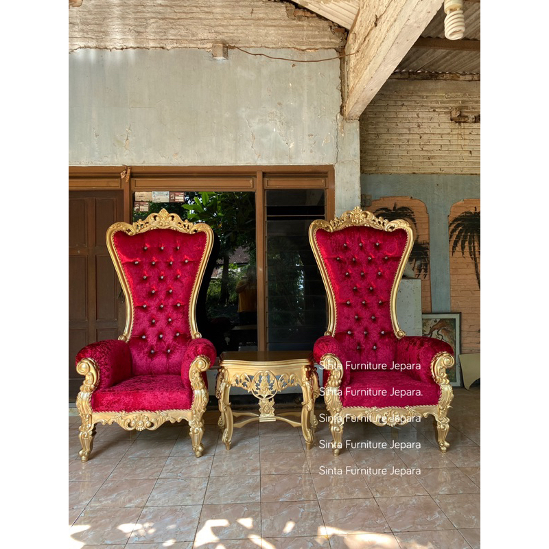 Kursi teras / kursi pelaminan syahrini jati jepara