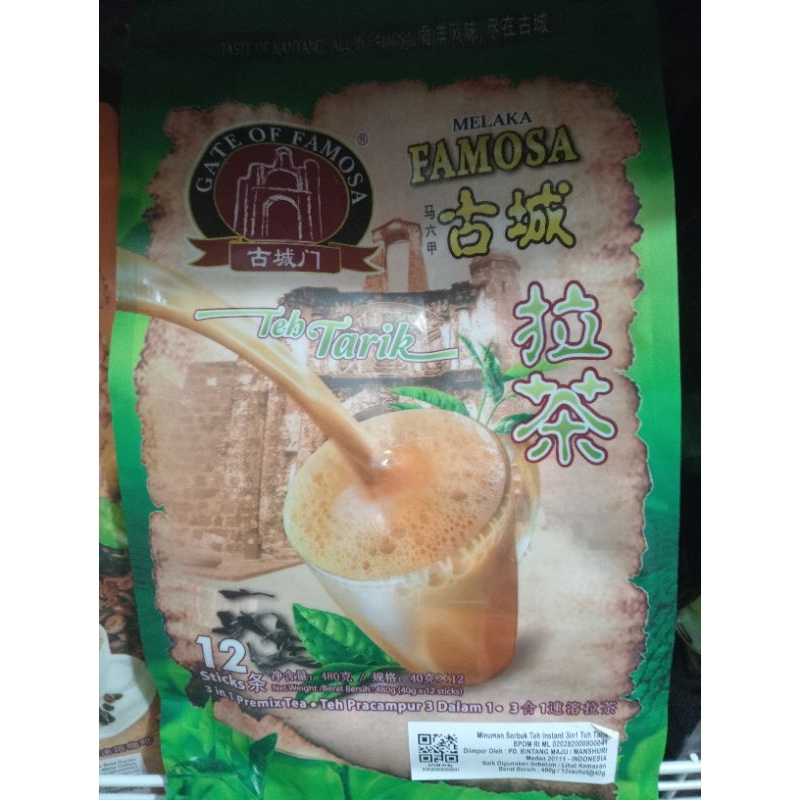 

Famosa tea tarik Malaka 3in1 isi 12 stik