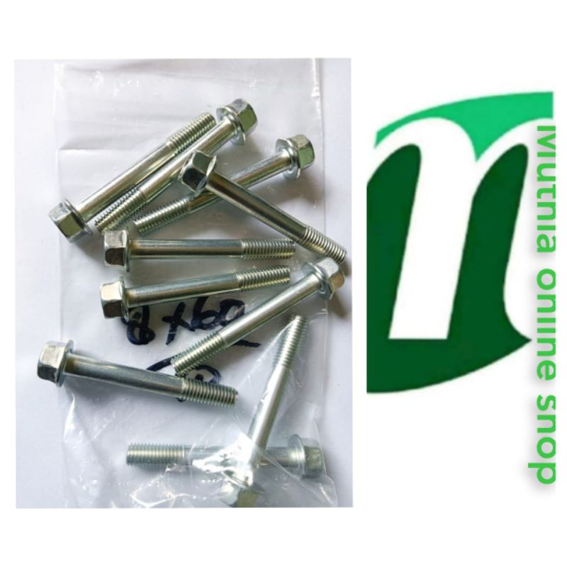 Flange bolt M8 x 60 kualitas ori