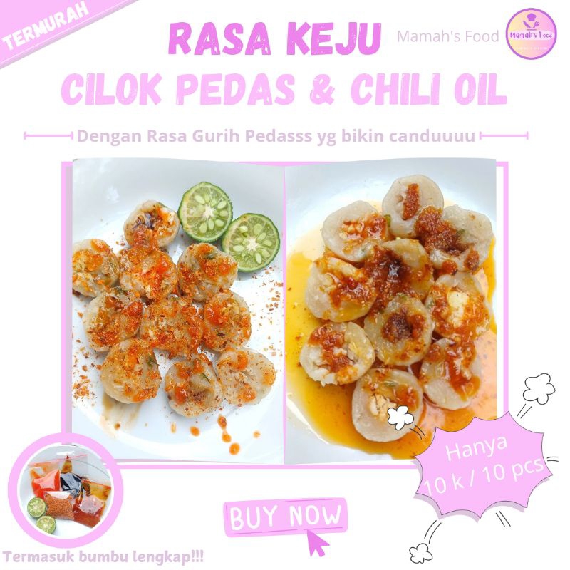 

[COD] Cilok KEJU Mamah's Food | Cilok Varian Rasa | Bumbu Pedasss | Cilok Rasa Keju | Cemilan Sehat