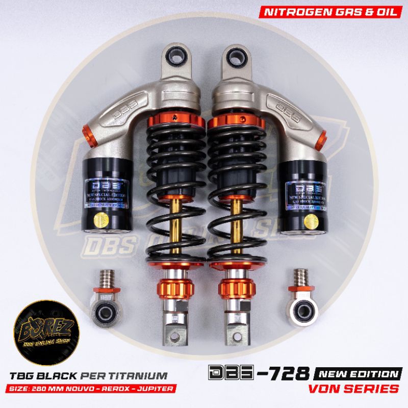 SHOCK DBS 728-310MM/280MM Aerox 155 - New Nmax - RX king - Supra 100 bisa untuk matic dan bebek tabu
