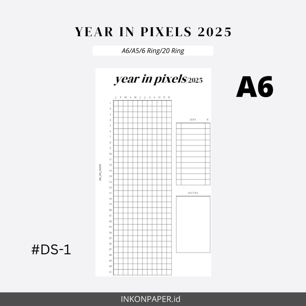 

A6 - Planner 2025, Year in Pixels by INK_ON_PAPER