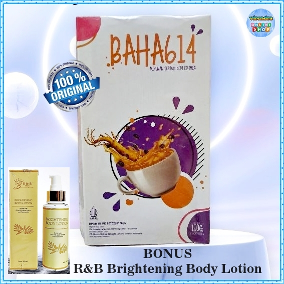 

Kopi Bahagia 1 Box isi 5 Sachet Bonus R&B Brightening Body Lotion