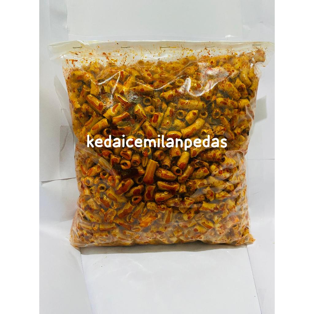 

seblak kering makaroni bantat ready varian rasa pedas daun jeruk/original daun jeruk kemasan 1kg 500gr 250gr 100gr