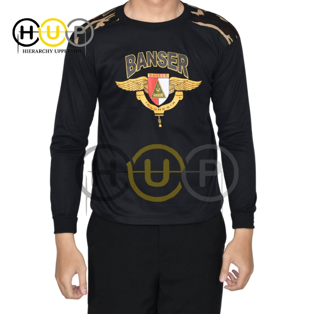 Kaos Lapangan Ormas Banser Baju Kaos Banser kombinasi Hitam Loreng Kaos Banser Bantalan Kaos Loreng 