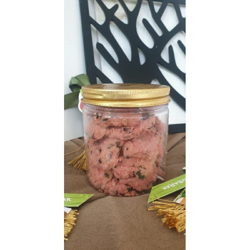 

kue kering lebaran dan hampers strawberry raisin cookies ukuran 550ml