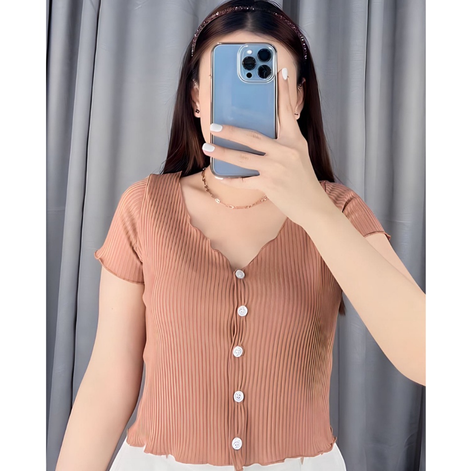 7yBaru Knit Top Cardigan rajut crop wanita lengan pendek Leher VNeck  Kardigan crop kancing lengan p