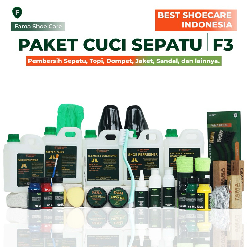 Fama Shoe Care - Paket Cuci Sepatu F3 - Paket Laundry Sepatu - Fama Shoes Cleaner - Shoe Cleaner