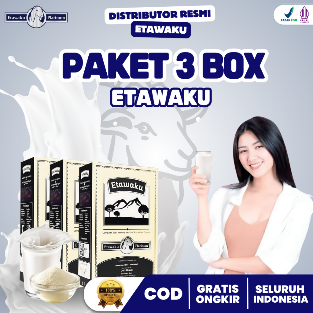 

Paket 3 Box Etawaku - Susu Kambing Etawa Menjaga Nafas Sehat Keluarga Tercinta Untu Kesehatan