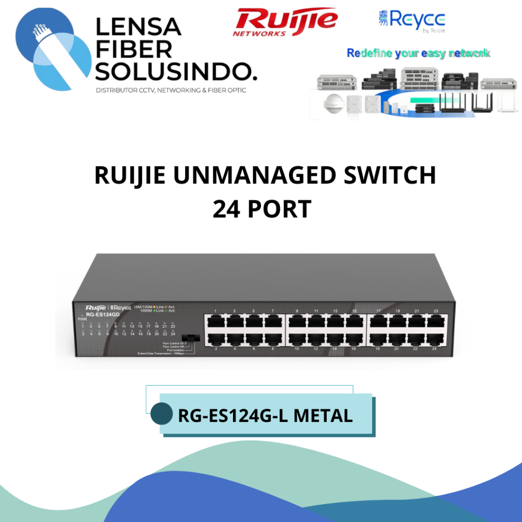 Ruijie Unmanaged switch 24 Port RG-ES124G-L Metal