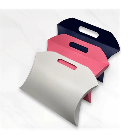 

( 10 pcs ) pillow case box handle warna pink navy dus packaging hampers souvenir pernikahan size 23x15x4.5 cm