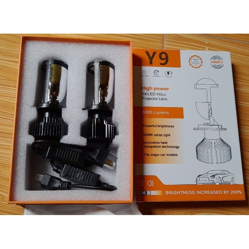 2 pcs lampu Led H4 Y9 motor dan mobil 8000 lumens ready stok
