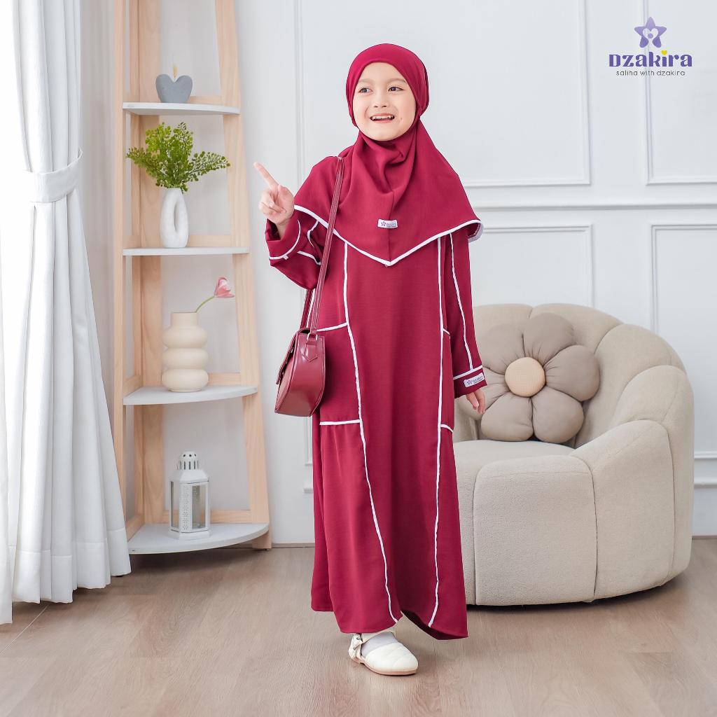 ABAYA ZAHRA SET JILBAB 1-10THN BAHAN CRINKLE BY DZAKIRA
