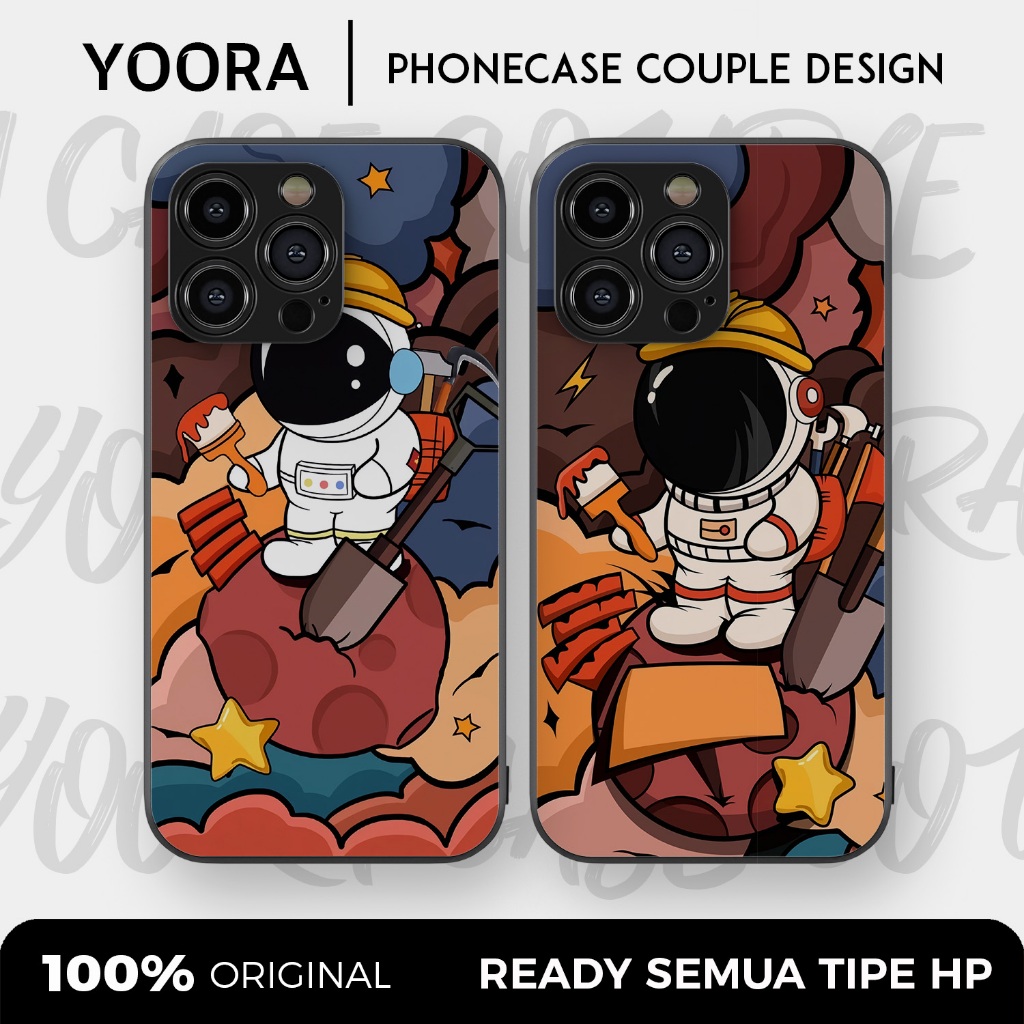 [AST20] Custom Case Couple Astronot Space Premium Bisa Untuk Semua Tipe Hp