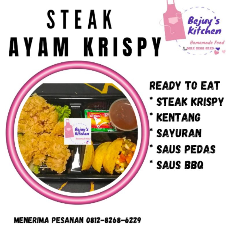 

BEJUY'S KITCHEN CHICKEN STEAK CRISPY DENGAN SAUS BBQ ENAK DAN PEDAS