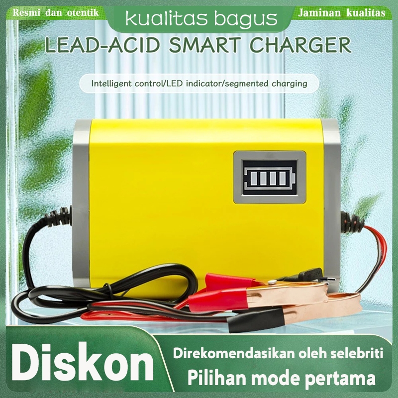 Mobil dan Motor Pengisi Daya Aki 2A 12V Otomatis Alat Charger Accu Carger Charger Aki Alat Cas Aki