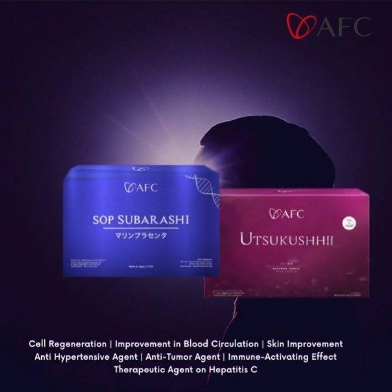 SOP SUBARASHII + UTSUKUSHHI SUPLEMEN AFC ORIGINAL JAPAN