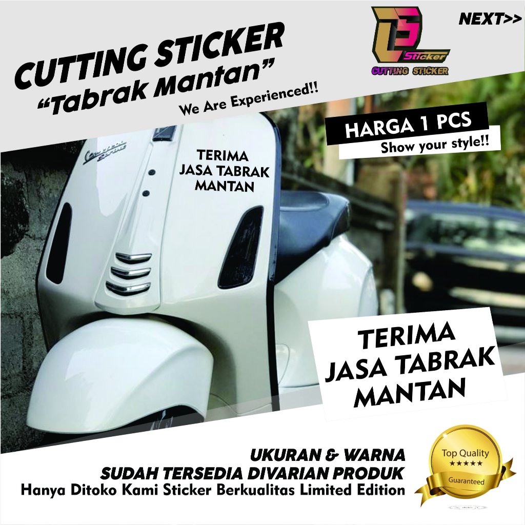 Cutting Stiker Jasa Tabrak Mantan Variasi Motor Mobil Sticker Veriasi Aksesoris Timbul Keren Dasbor