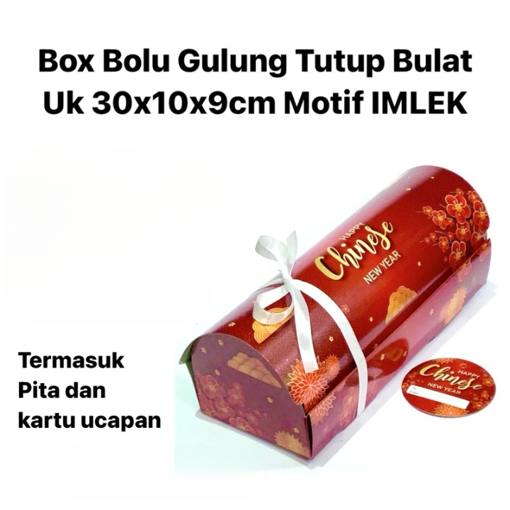 

Box Bolu Gulung Imlek Tutup Bulat Ukuran 30 x 10 x 9 cm