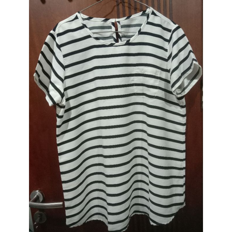 kaos stripe big size jumbo atasan stripe