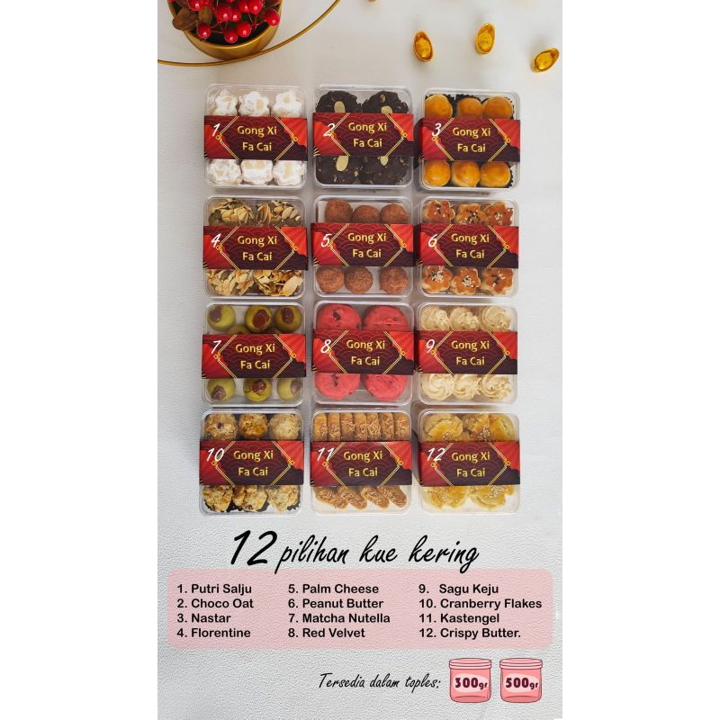 

LoyangRoemahku - 12 Pilihan Kue Kering Cookies Premium Imlek 2025 (300gr/500gr)