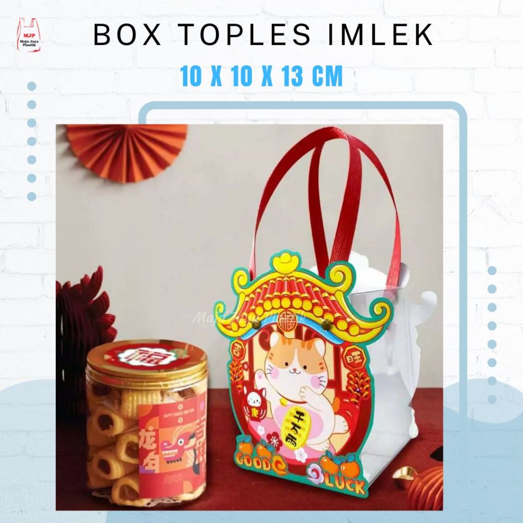 

Box Imlek 1 Jar 600ml/500ml | Hampers Imlek Toples Kue Kering | Dus Toples CNY Sincere 10x10x13cm